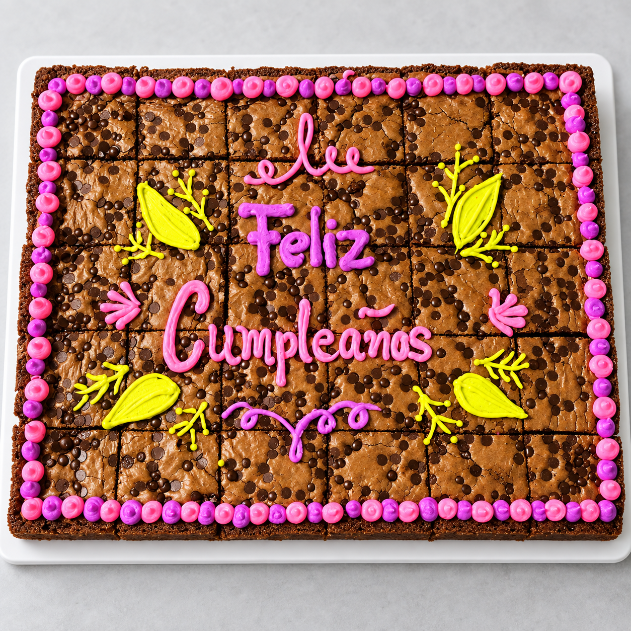 Brownie Cumpleaños Hojas