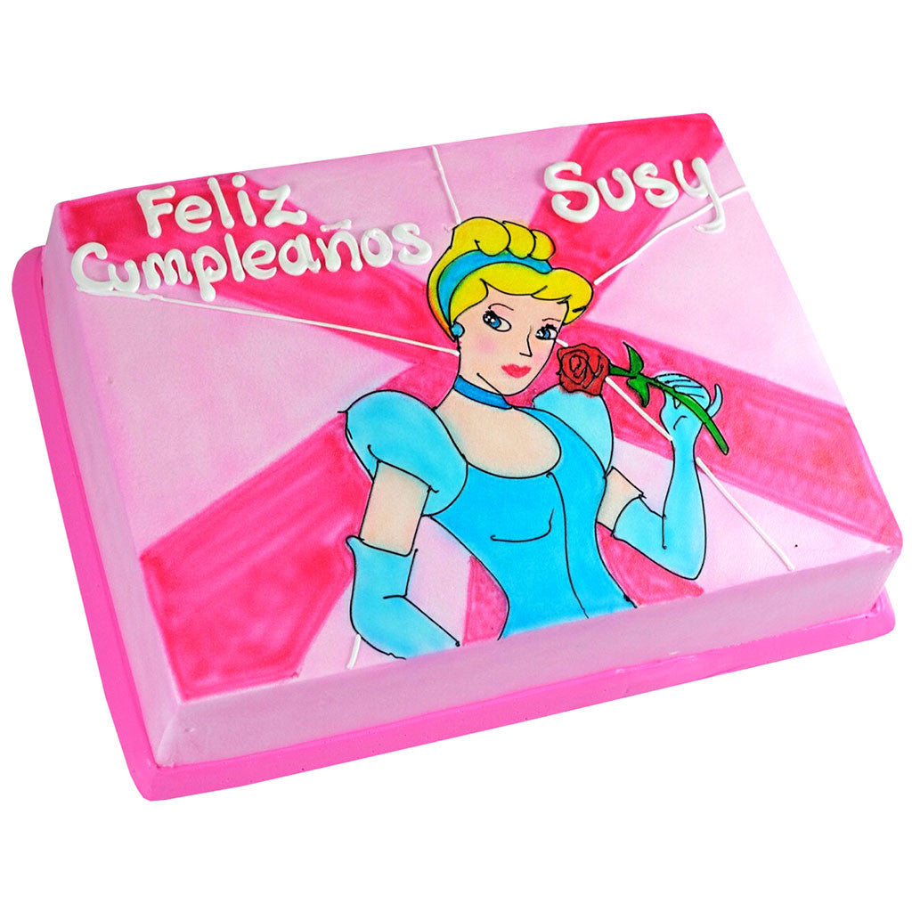 Pastel Cenicienta Rosa - Económico
