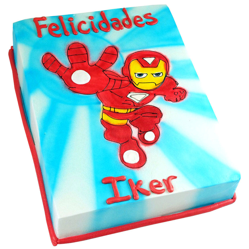 Pastel Iron Man Cartoon - Económico