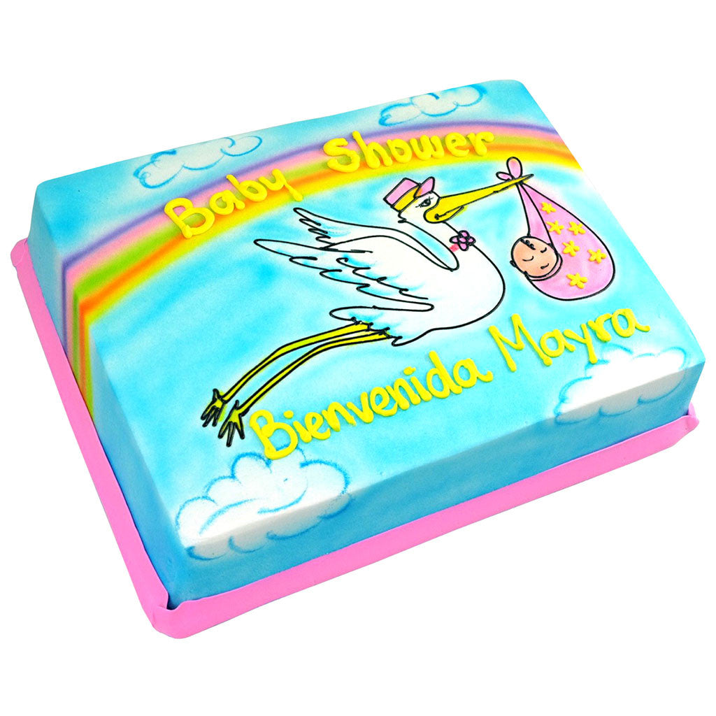 Pastel Baby Shower Cigüeña - Económico