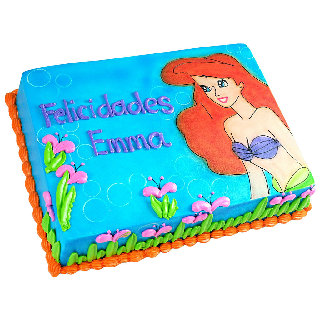 Pastel La Sirenita Ariel - Económico