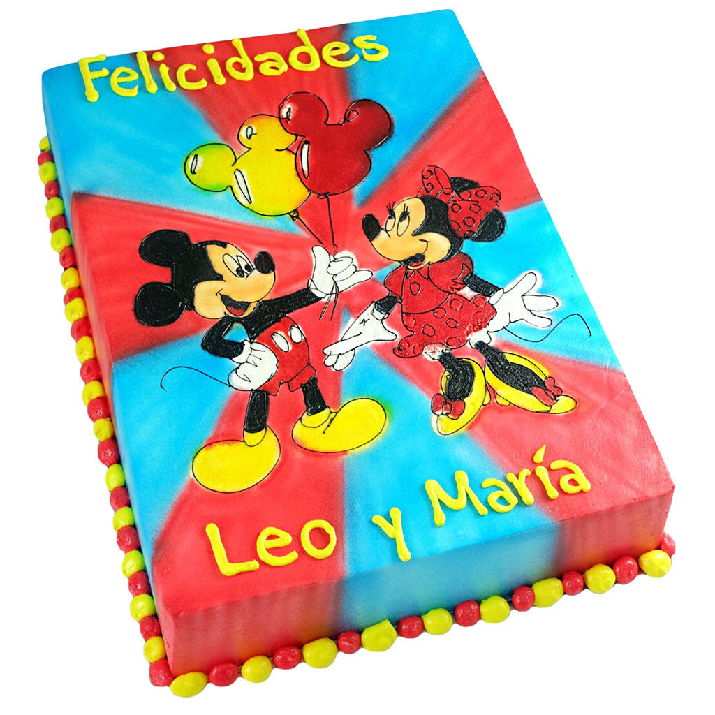 Pastel Mickey y Minnie Party - Económico