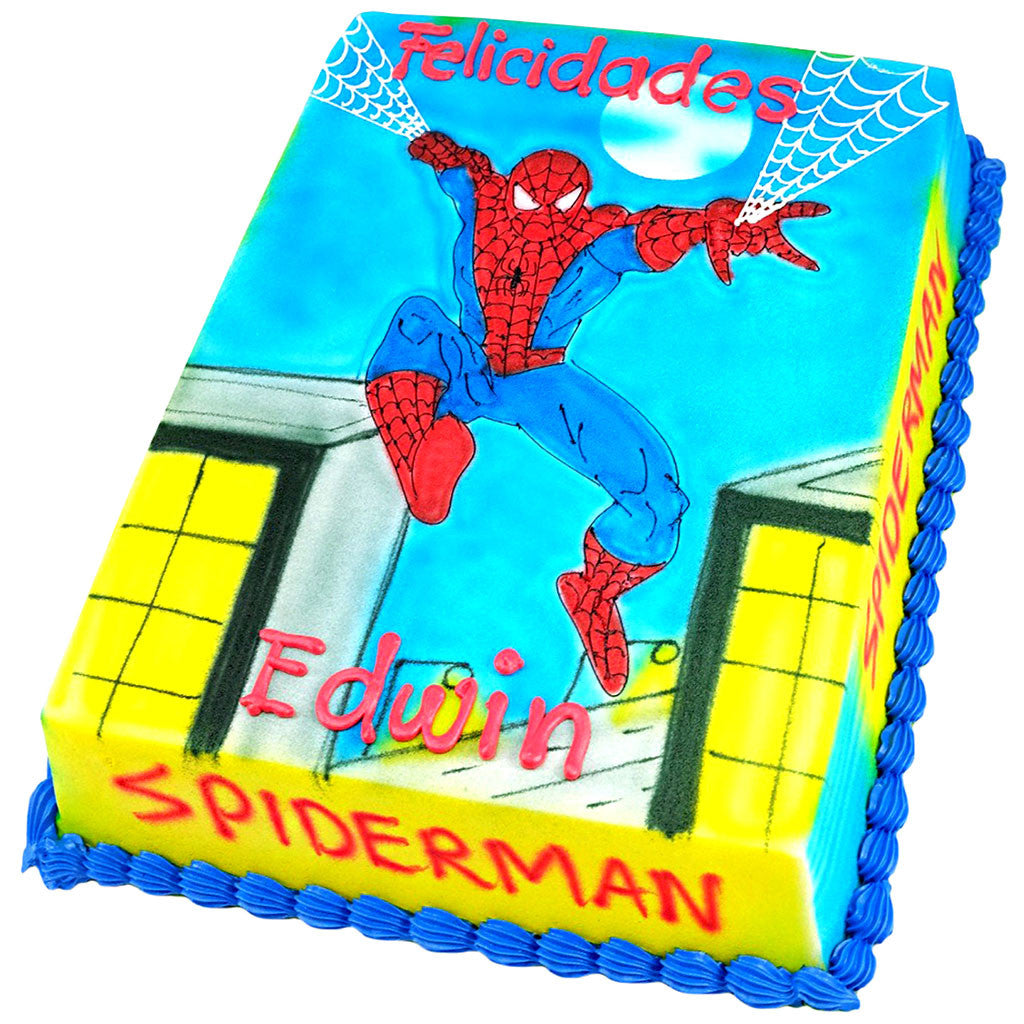 Pastel Spiderman Ciudad - Económico