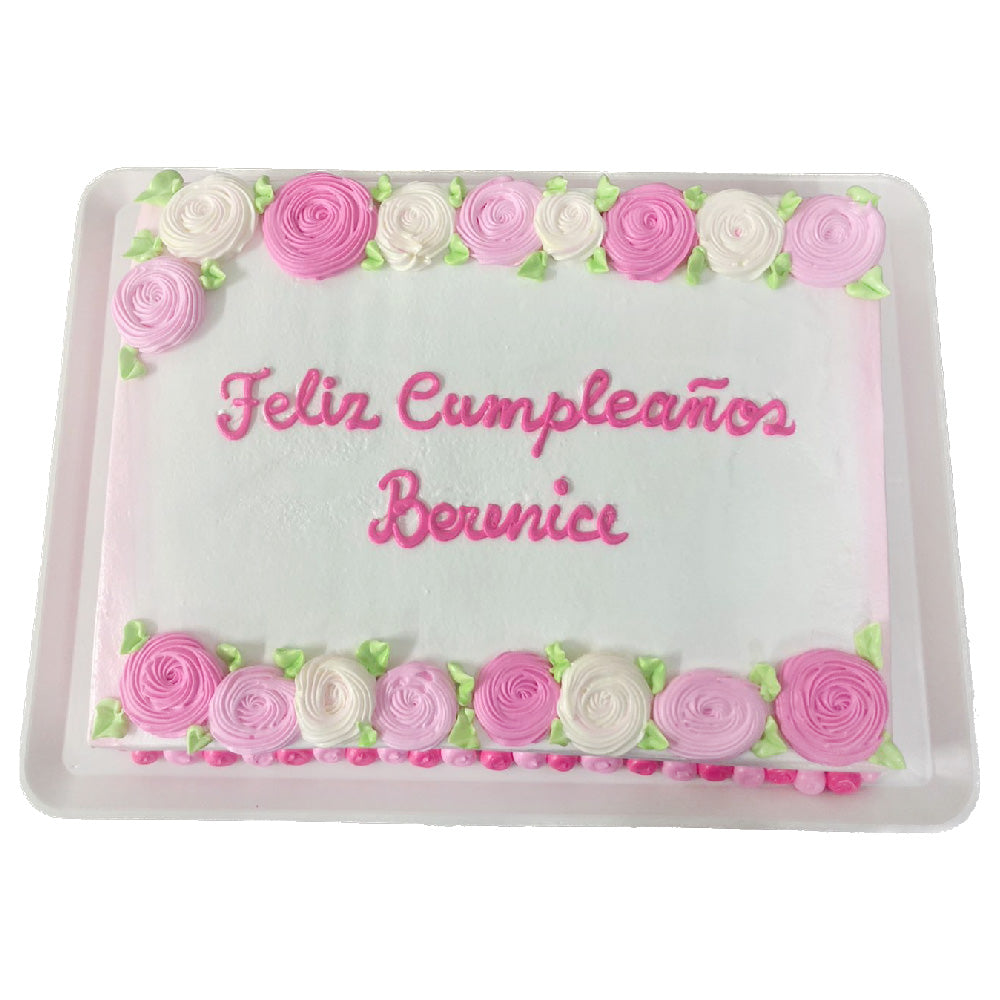 Pastel Cumpleaños Flores (BET-029) (A-RD)